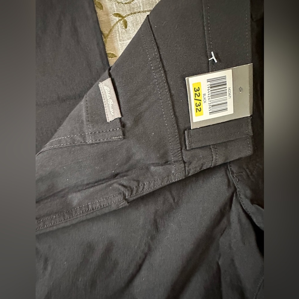 Eddie Bauer Men's Tech Black Water Repellant Pants New - Picture 6 of 11